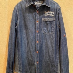 チェーンステッチ刺繍デニムジーンズダンガリーシャツジャケットカバ...