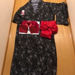 新品　洗える浴衣&帯、簡易帯セット