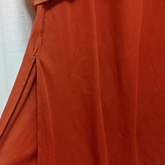 ロングスカート　オレンジ色　花柄  スカートの画像