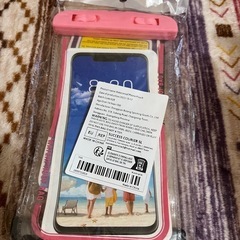 防水スマホケース 黒/ピンク 新品未開封