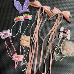 ヘアゴム ヘアアクセサリー ヘアピン 髪飾り セット中古まとめ売り①の画像