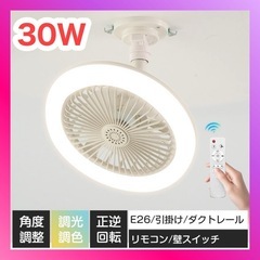 シーリングファンライト 小型 30W LED天井ライト 8畳 E...