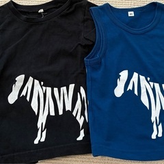 シマウマTシャツ、ノースリーブの3枚セット90サイズの画像