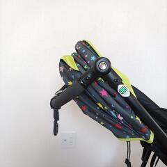 GRACO　ベビーカー　A型ベビーカー　黄緑　星　持ち手調整可　両対面式✨️　荷物フックおまけつけます💓　の画像
