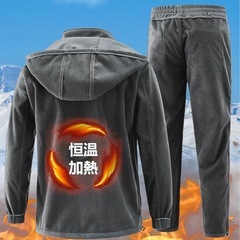 登山ジャケット 上下セット ブラック メンズ 3XL 裏起毛 アウトドアウェアの画像