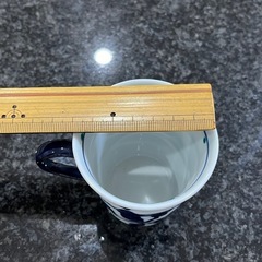 陶器ペアカップ　青と赤の画像