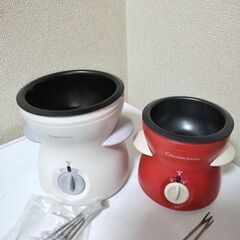美品×２個セット　パール金属 フォンデュ鍋 大　小　フォーク２本と４本