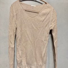 薄手長袖カットソーラメ入り☆金色