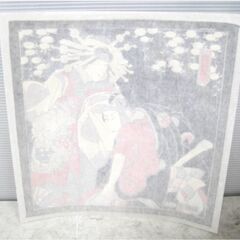 額装　歌舞伎　助六　ハンカチ　助六由縁江戸桜　インテリア　和雑貨　コレクション　古典芸能　日本　伝統　ヴィンテージの画像