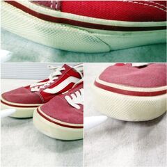 VANS ローカットスニーカー　V36CL+　OLD SKOOL DX　T.RED　556436-0003　サイズ24㎝　オールドスクール　ヴァンズの画像