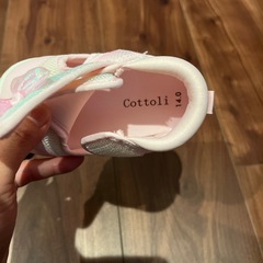 Cottoli ピンク リボン付き ベビーシューズ　14cmの画像