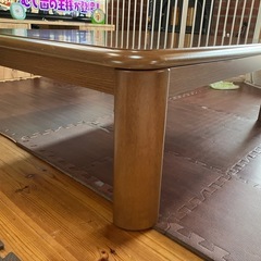 ユアサ家具調こたつ YKL-1051ST(BR) 105×75cm 継脚付き／ヒーターMSU-501H　動作します。の画像