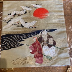 御富く紗　日本刺繍 鶴と寿　袱紗（ふくさ）Japanese fu...