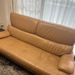 【カリモク ソファ 3人掛け＋オットマン】引越しのためお譲りします