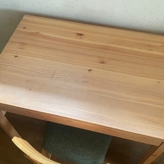 無印良品 パイン材 引き出し デスクテーブル 学習机 チェアの画像