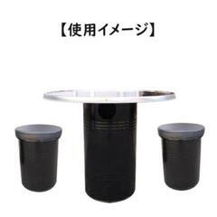 韓国式ドラム缶テーブル椅子のセットの画像