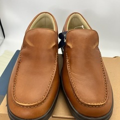moonstar ムーンスター　スリッポンシューズ　本革製　ブラウン　未使用傷有の画像
