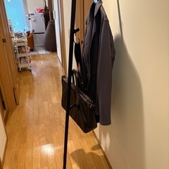 山崎実業 ハンガーラック スリムコートハンガー ライン ブラックの画像