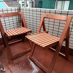 2点セット折りたたみチェア　バルコニー　折りたたみ椅子