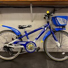 *美品中古子供用自転車* BRIDGESTONE CF Jr ブルー＆ホワイト ジュニアマウンテンバイク クロスファイヤーの画像