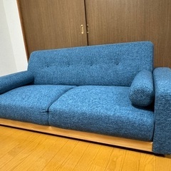 LOWYA 3人がけソファ インディゴブルー
