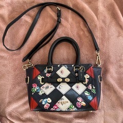 COACH ダイヤモンドパターンショルダーバッグ 花柄