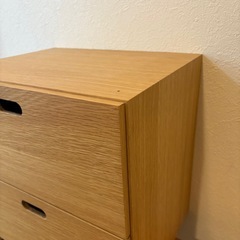 無印良品 スタッキングチェスト・引出し・２段／オーク材突板の画像