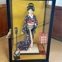 市松人形　ガラスケース入り