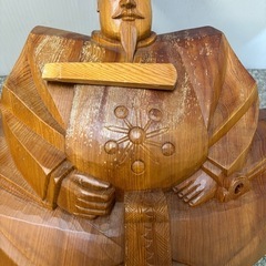昭和レトロ　当時物　和家具　木彫り人形　菅原道真公　倉庫保管品　縁起物　骨董 天神様　置き物　飾り物の画像