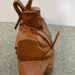 昭和レトロ　当時物　和家具　木彫り人形　菅原道真公　倉庫保管品　縁起物　骨董 天神様　置き物　飾り物の画像