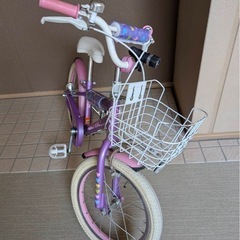 16インチ 子供用 自転車 女の子 パープル
の画像