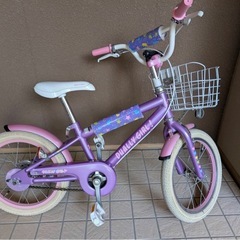 16インチ 子供用 自転車 女の子 パープル
の画像