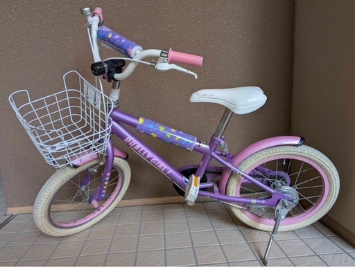 16インチ 子供用 自転車 女の子 パープル
