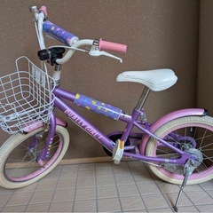 16インチ 子供用 自転車 女の子 パープル
