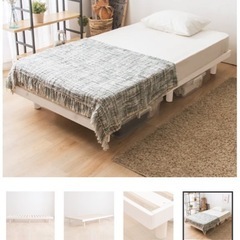 美品！ニトリシングル 脚付きヘッドレスすのこベッド (SRN WH)の画像