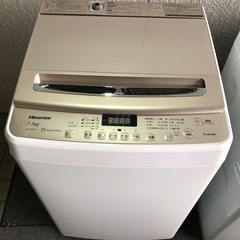  洗濯機　ハイセンス　7.5kg 2020年製