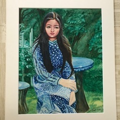 人物画　絵画　水彩画　ポートレート　インテリアアートの画像