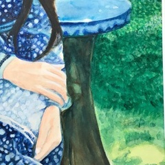 人物画　絵画　水彩画　ポートレート　インテリアアートの画像