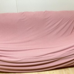 【新品未使用】【美品】ソファ 3人掛け アイボリー　（ピンクカバー付）の画像