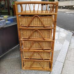 半額セール！ ラタン家具 籐 チェスト ランドリー 収納 籐家具 ラタン ラタンチェスト 引出し収納 アジアン 引出しの画像