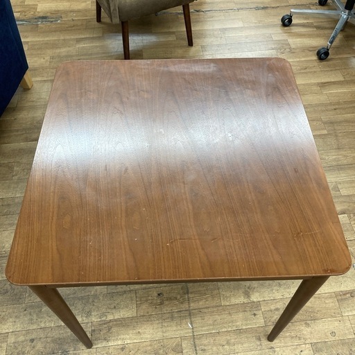 S187 ⭐ ダイニング3点セット 天然木テーブル 肘掛け椅子 ブラウン 幅75cm USED
