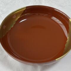 【未使用良品】和風食器 金縁付き大皿（塗装剥がれあり）