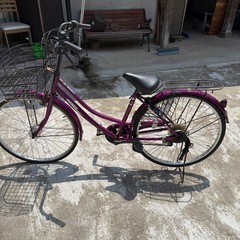 自転車　ママチャリ　26インチ　５段変速　中古の画像
