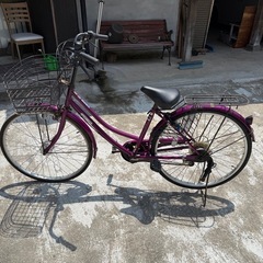 自転車　ママチャリ　26インチ　５段変速　中古