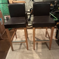 カウンターチェア　IKEA ブラウン　2脚セット