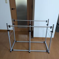 【引取限定】伸縮式 パイプハンガーラック 高さ・幅調整可能