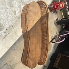 ラタン　ソファー　腰掛けチェアの画像
