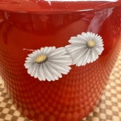 オールドノリタケ　火鉢　朱色　白菊柄の画像