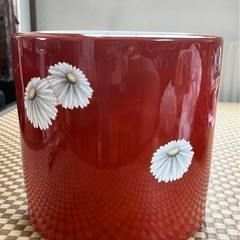 オールドノリタケ　火鉢　朱色　白菊柄