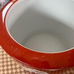 オールドノリタケ　火鉢　朱色　白菊柄の画像